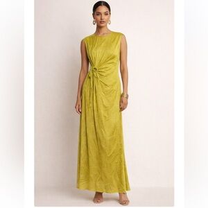 House of Harlow 1960 Satin Side Tie Slip Maxi Dress
